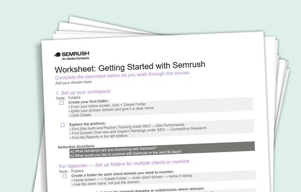 Worksheet: Getting Started with Semrush