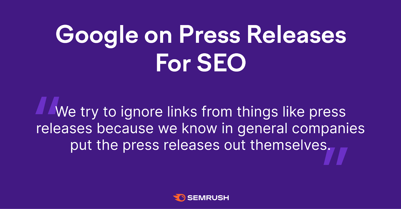 A quote from Google&rsquo;s John Mueller about press releases