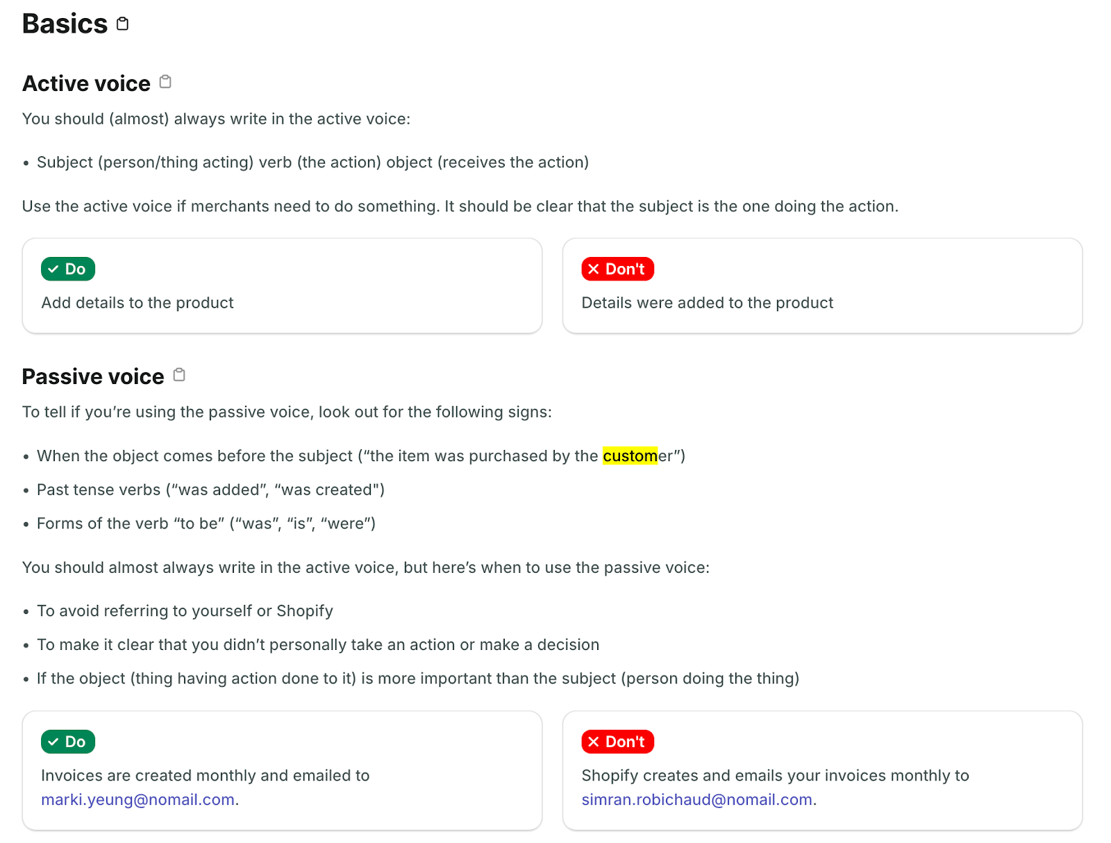 Shopify&rsquo;s content style guide