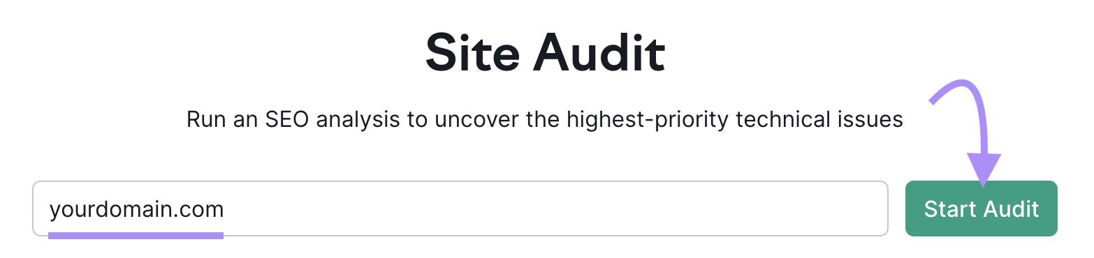 Semrush&rsquo;s Site Audit tool
