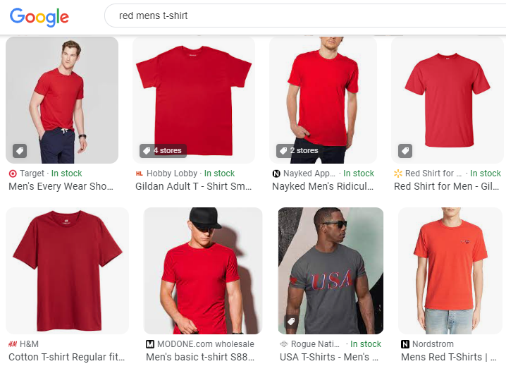 Top image results for &ldquo;red men&rsquo;s t-shirt&rdquo; on Google