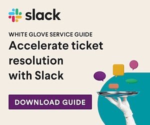 Slack's banner ad with "Accelerate ticket resolution with Slack" slogan