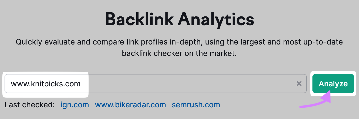 searching for "www.knitpicks.com" in Backlinks
