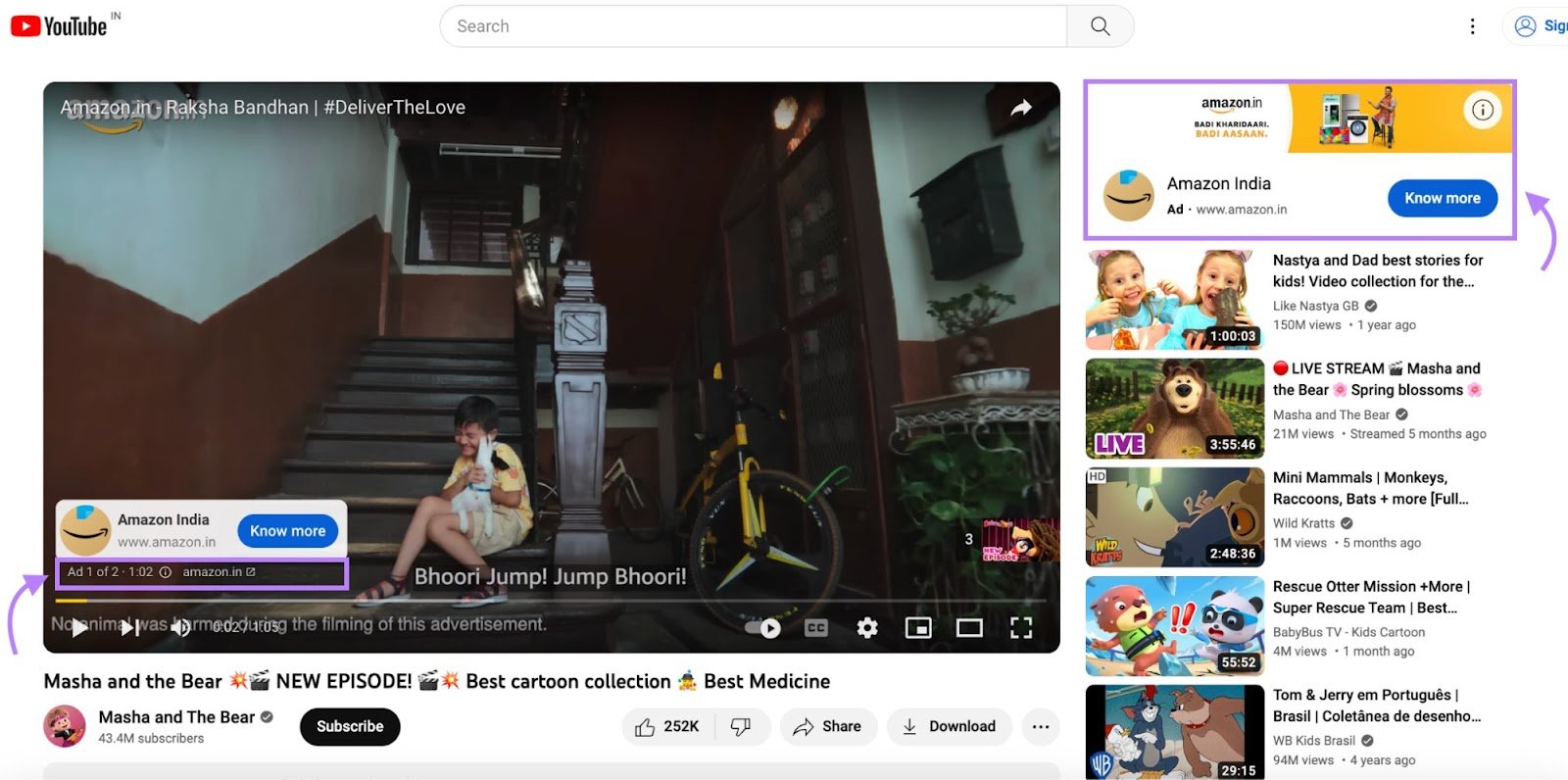A YouTube ad with the &ldquo;Ad&rdquo; label
