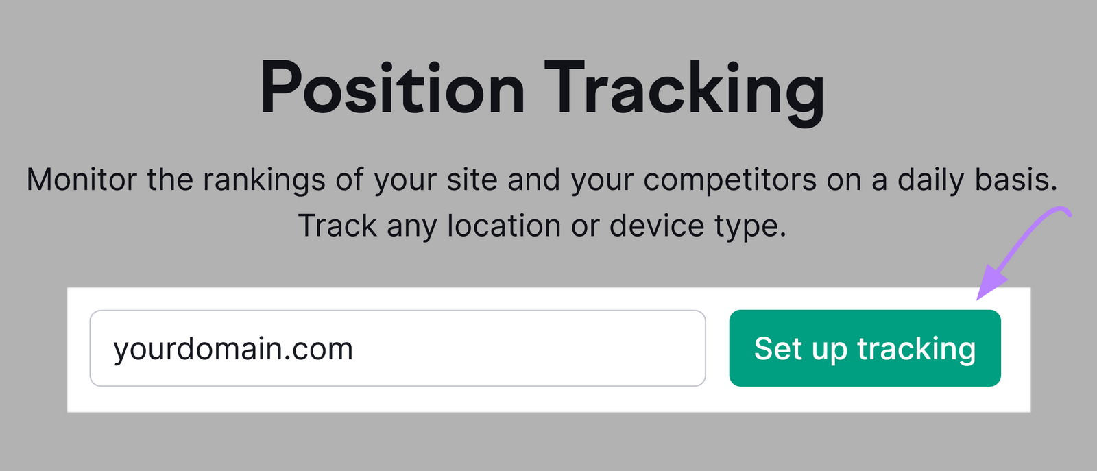 Screenshot of Position Tracking tool with &ldquo;Set up tracking&rdquo; button highlighted&nbsp;
