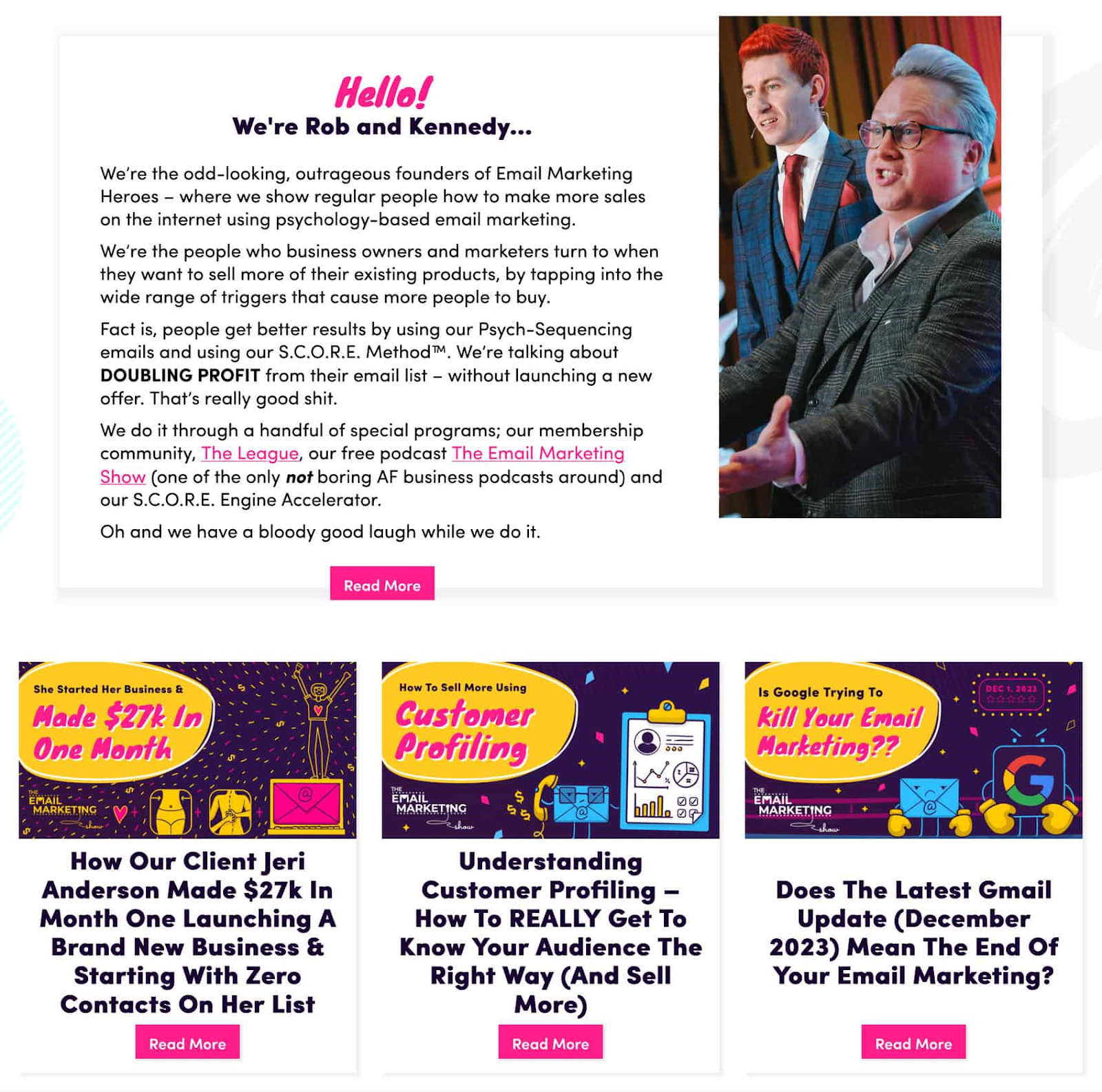 &ldquo;The Email Marketing Show&rdquo; homepage