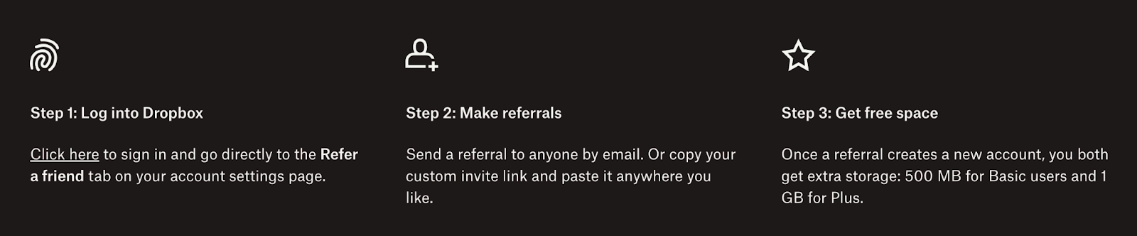 Dropbox&rsquo;s referral program steps