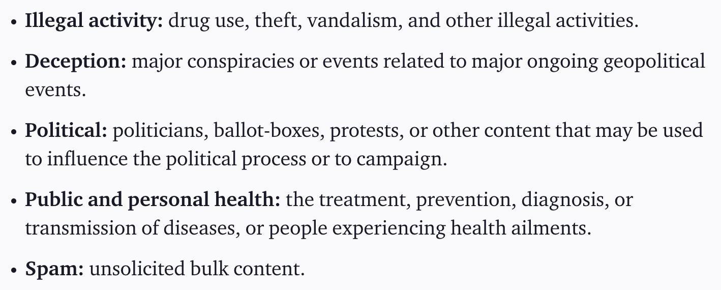 a section from DALL-E 2&rsquo;s content policy