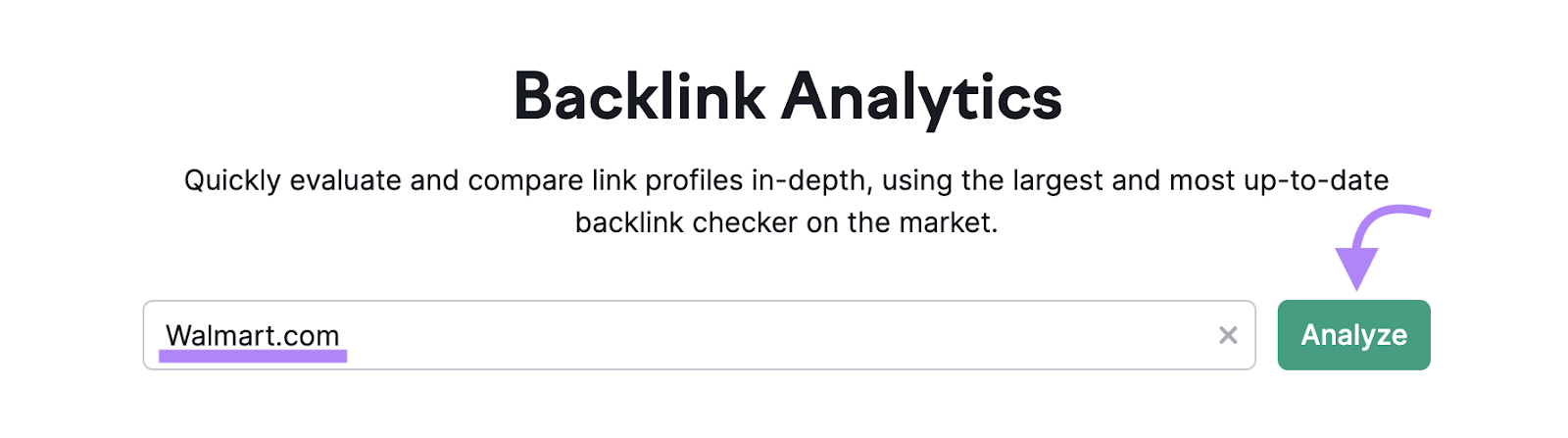 search for "walmart.com" in Backlinks tool