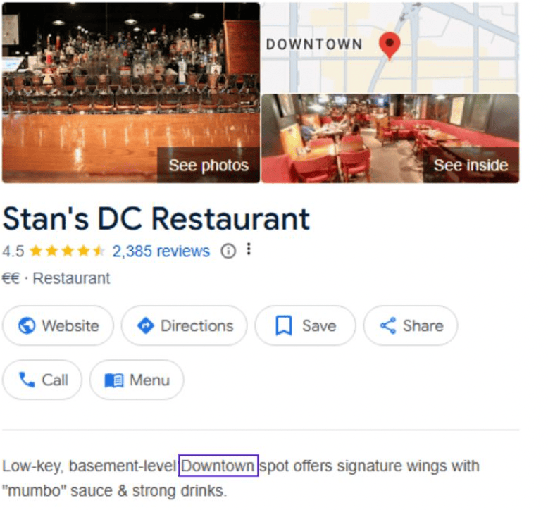 A Google Business Profile description optimized for &ldquo;near me&rdquo; searches
