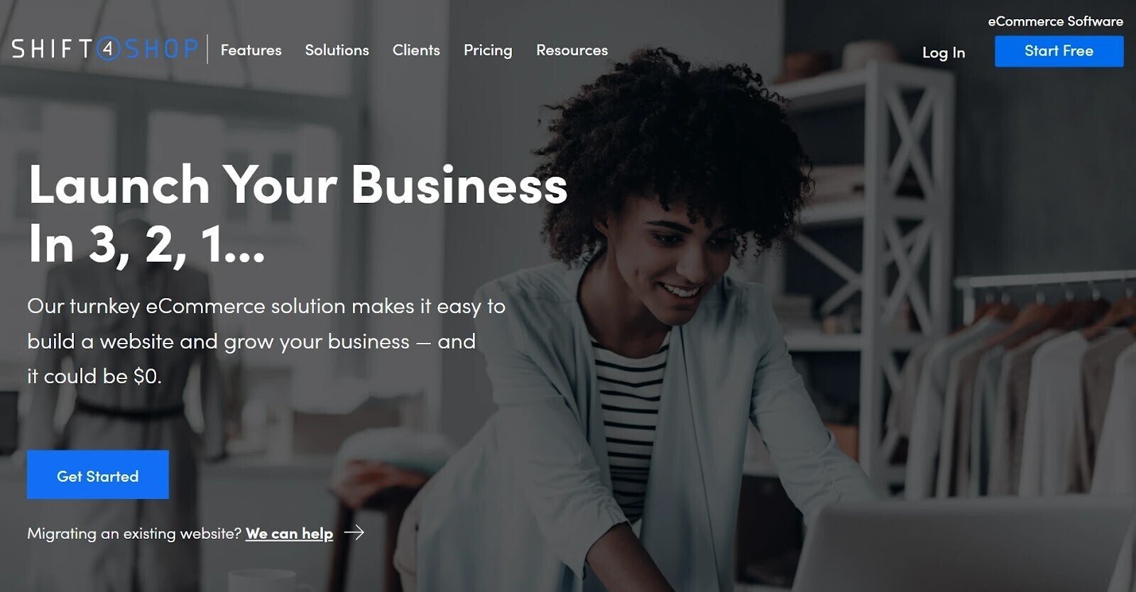 Shift4Shop&nbsp;homepage