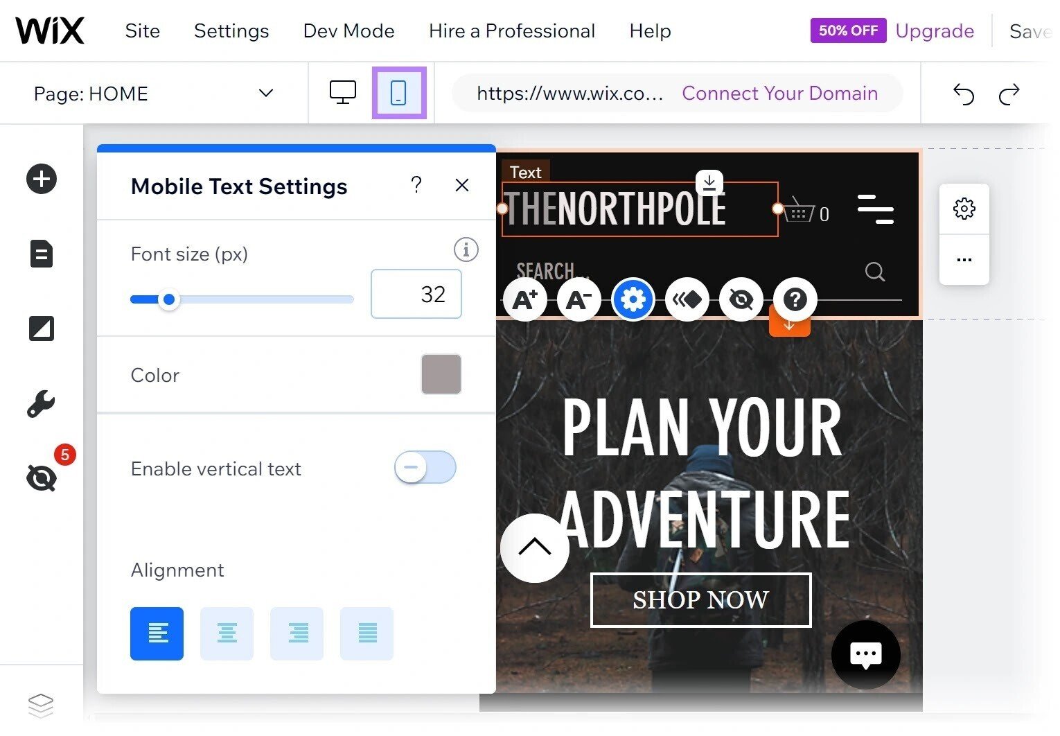Wix&rsquo;s mobile editor