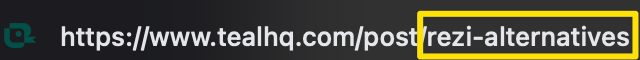 The URL slug is the name of the competitor plus alternatives.