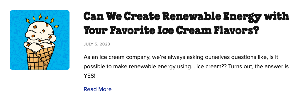 Ben & Jerry&rsquo;s enthusiastic tone of voice in a message
