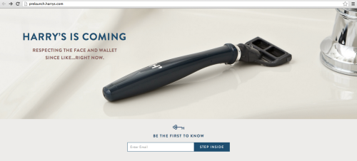 "Harry&rsquo;s is coming" landing page