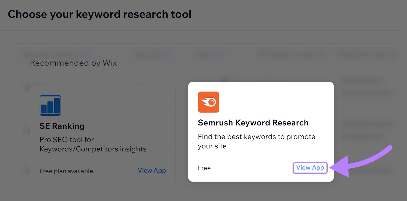 &ldquo;Semrush Keyword Research&rdquo; box