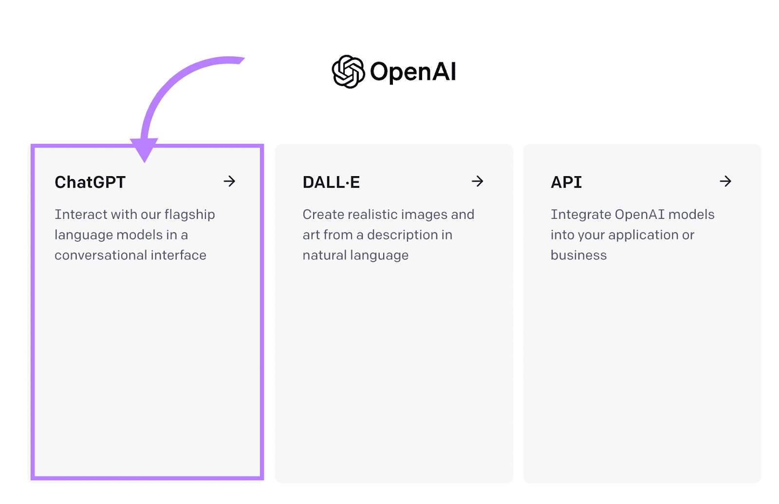 OpenAI&rsquo;s apps page with "ChatGPT" selected