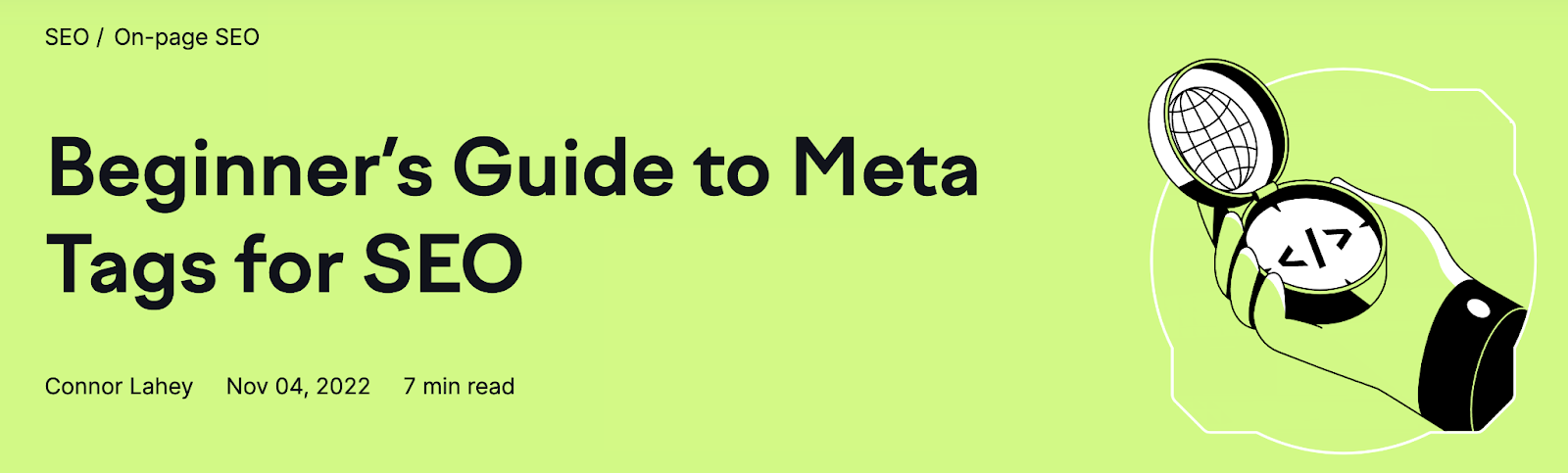 Example of a beginner-friendly title from Semrush blog "Beginner&rsquo;s Guide to Meta Tags for SEO"