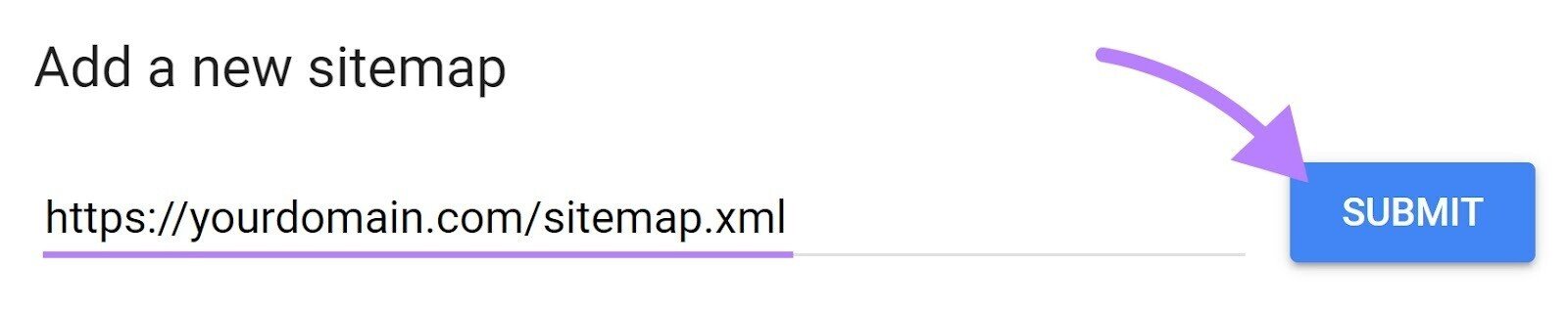 &ldquo;Add a new sitemap&rdquo; section in GSC