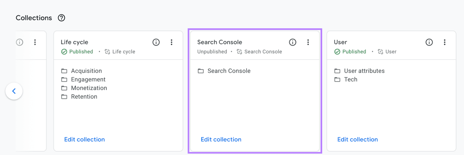 &ldquo;Search Console&rdquo; box selected from the &ldquo;Collections&rdquo; section