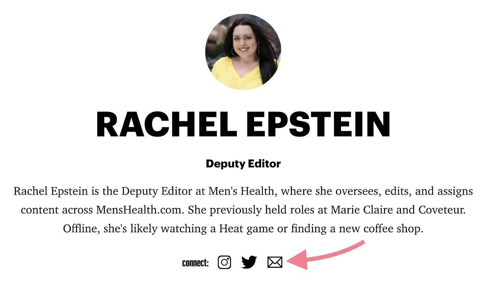 an example of an author&rsquo;s bio page and LinkedIn profile