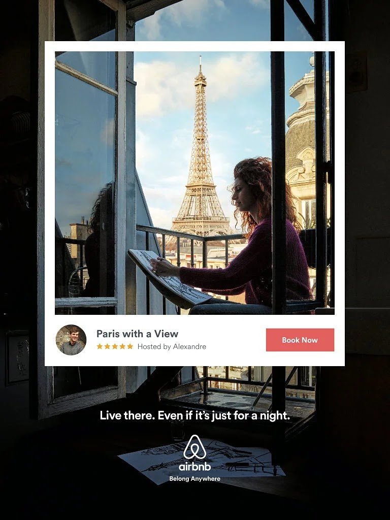 An ad from Airbnb's &ldquo;Live There&rdquo; campaign