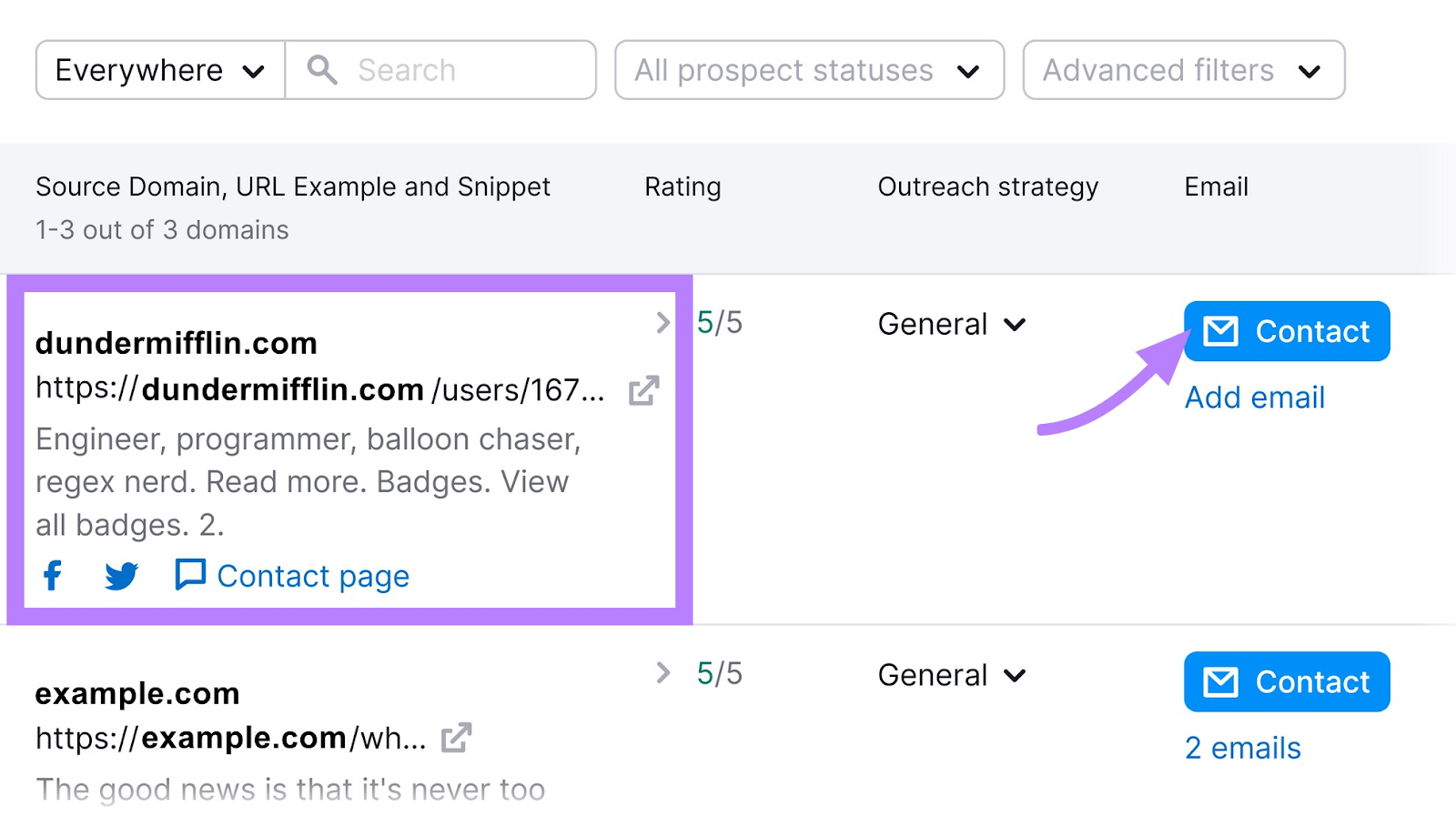 find &ldquo;Contact&rdquo; button on the right side of the site