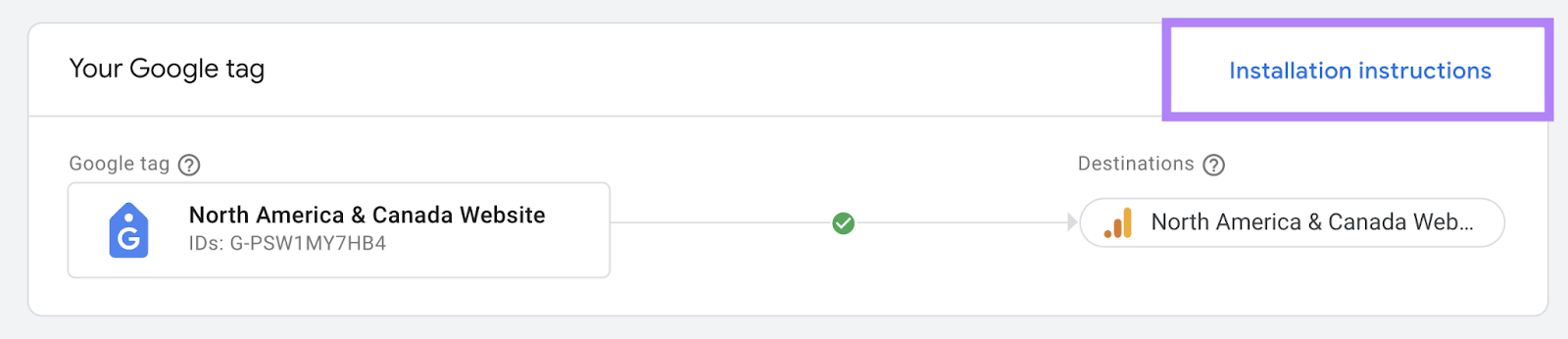&ldquo;Installation instructions" button
