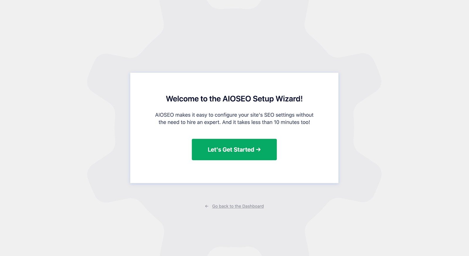 setup wizard page